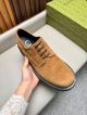 Gucci Man Brown Calfskin Business Leather Shoes 042877 (7)_th.jpg